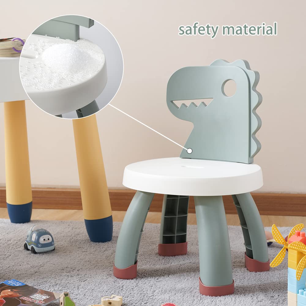 Sunkaioo Toddler Dino Chair durable plastic green, built to withstand everyday play and busy households.