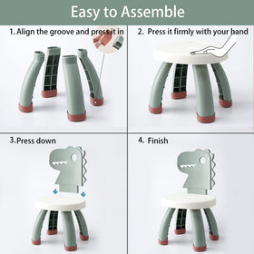 Sunkaioo Toddler Dino Chair easy-assembly green, kids can set it up with minimal help.