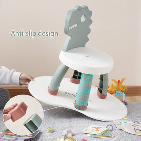 Sunkaioo Toddler Dino Chair ergonomic back green, designed to encourage comfortable seating.