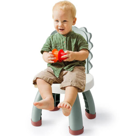 Sunkaioo Toddler Dino Chair side view in green, easy-to-move lightweight design for kids.