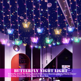 SunKite LED beads butterfly detail showcases vibrant colors for festive décor.