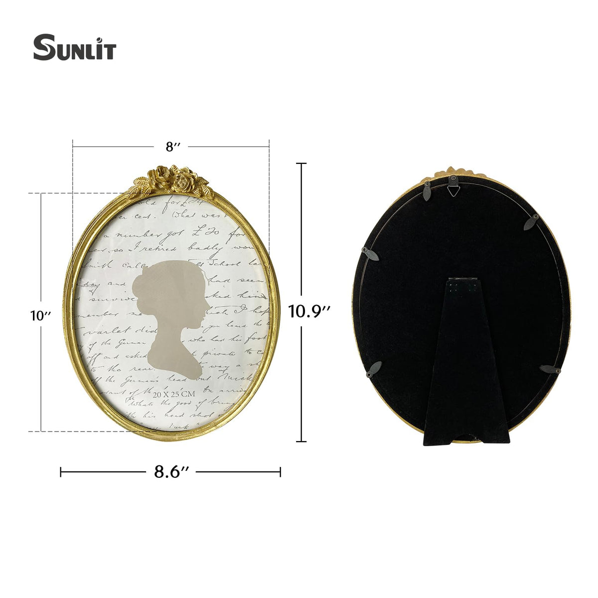 Sunlit Vintage Frame brushed gold adds luxe charm to your photo gallery.