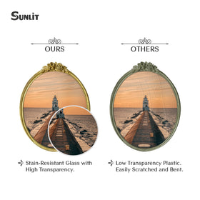 Sunlit Vintage Frame glass front protects memories with clear, glare-free viewing.