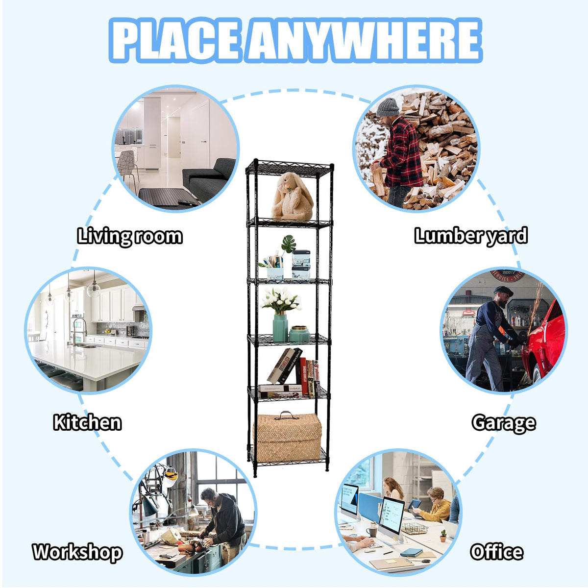 Compact footprint helps maximize vertical space without clutter in small homes.