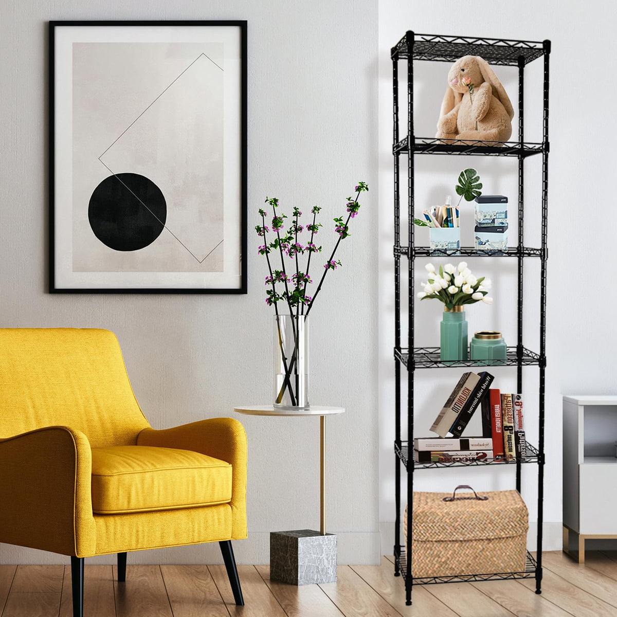 SUNLPH adjustable metal rack offers sturdy stability for durable closet organization.