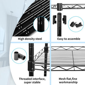 SUNLPH six-tier design with 1-inch adjustable shelves adapts to various item heights.