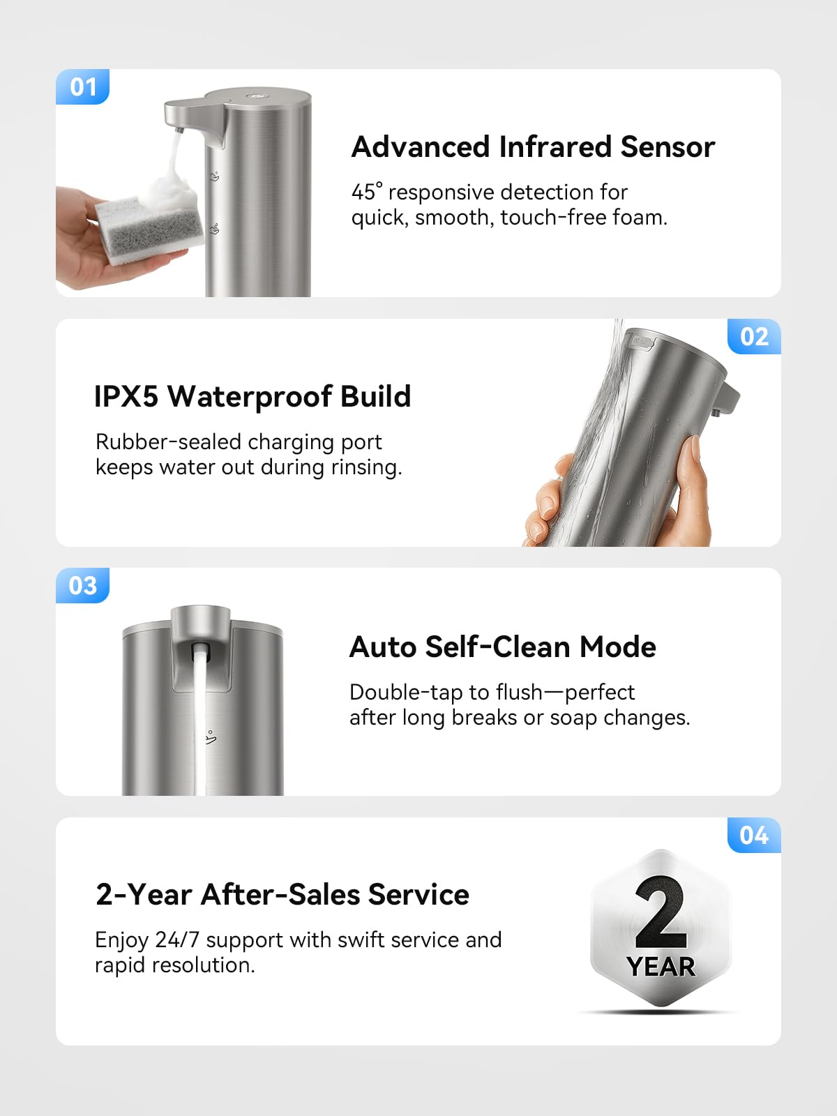 SUNLY self-cleaning mode keeps foam fresh between uses