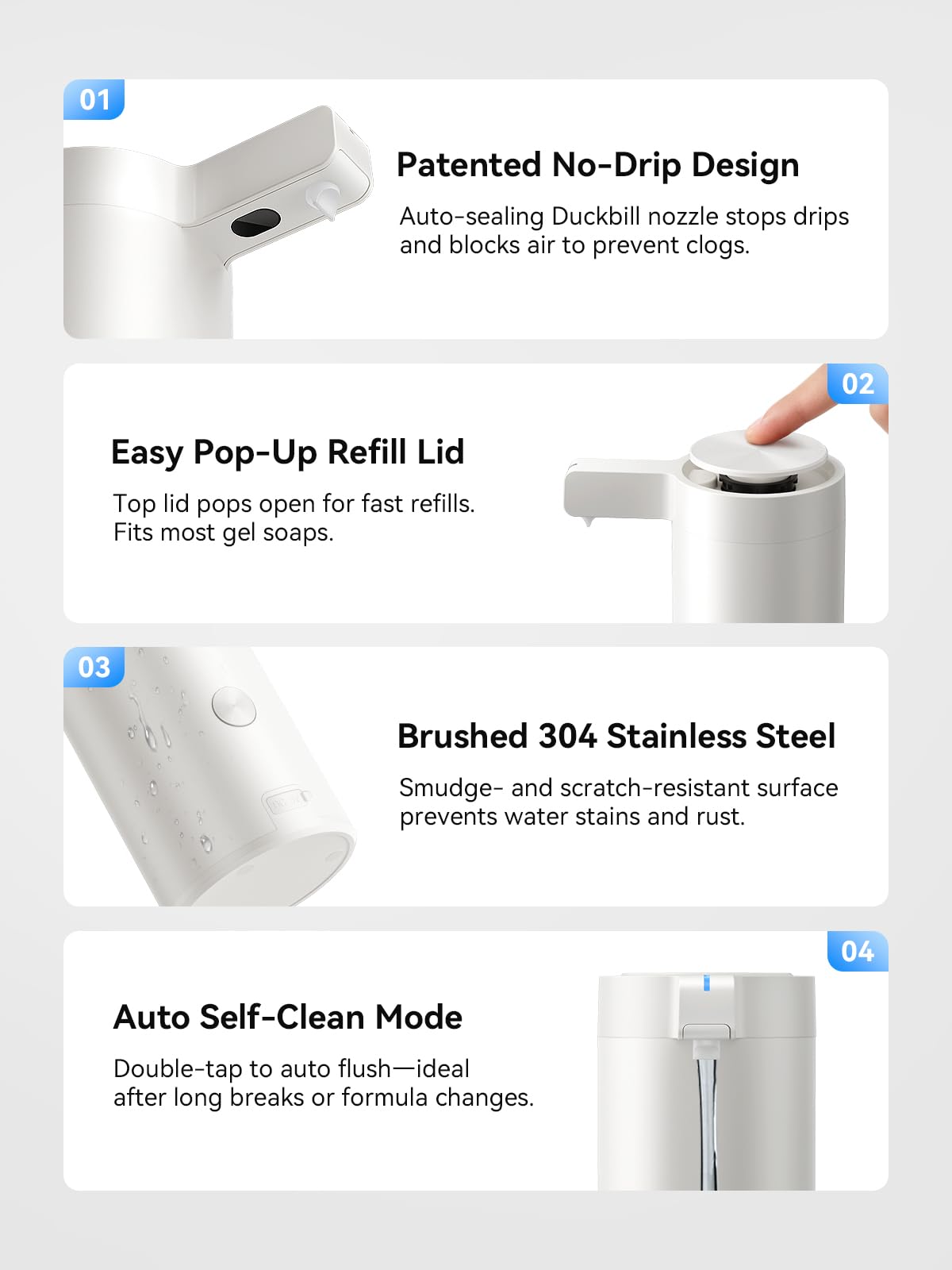 SUNLY stainless steel finish resists fingerprints and rust.