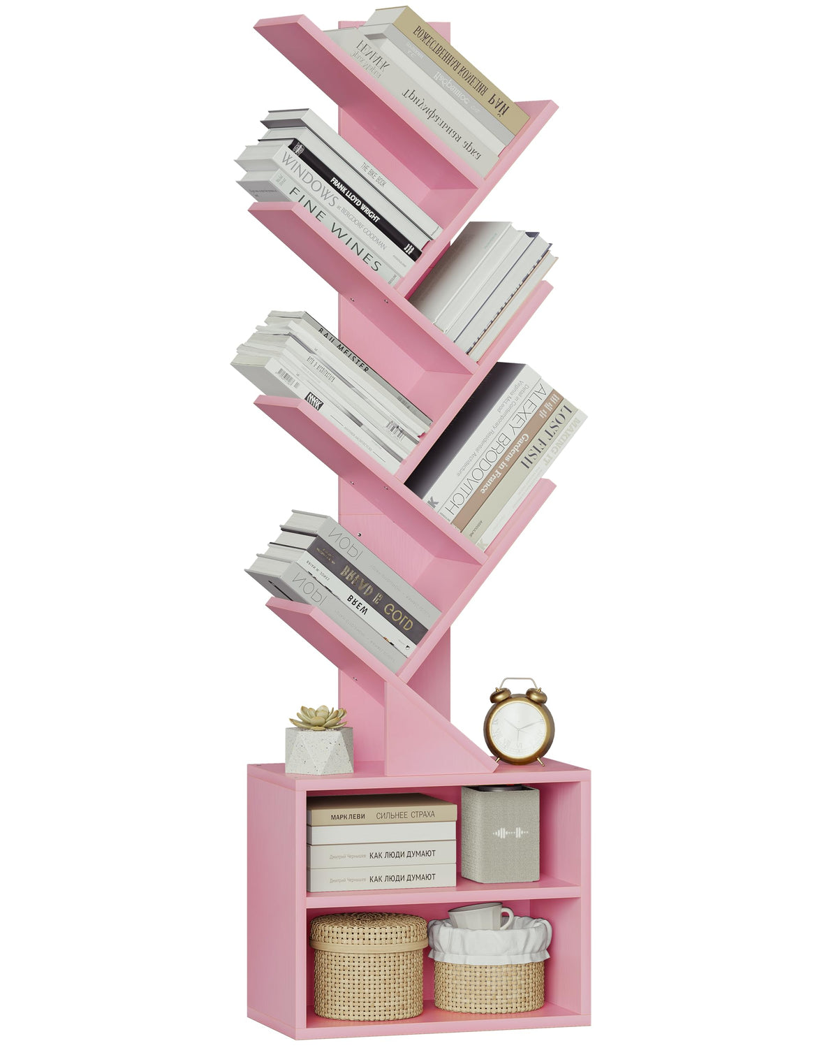 SUNMORY anti-tip kit with pink tree bookshelf for wall securing