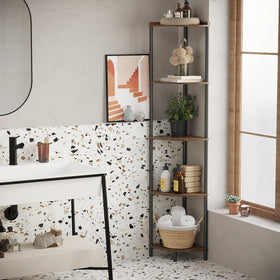 Sunmory corner shelf maximizing storage space for books and decor
