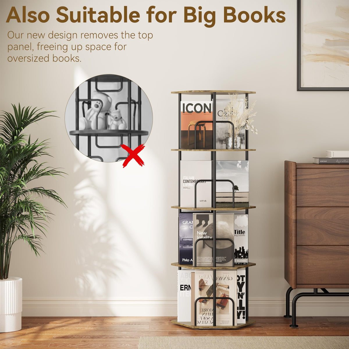 SUNMORY sturdy MDF and metal frame supports heavy items securely