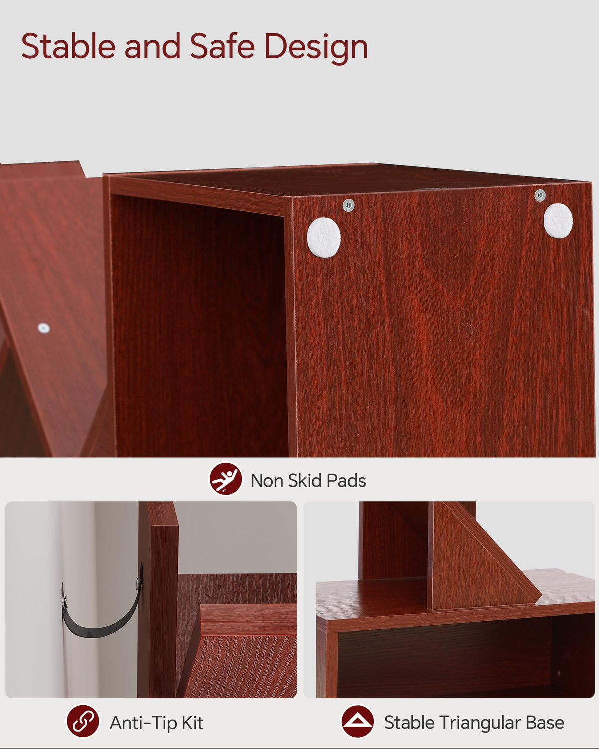 SUNMORY tree bookshelf bedroom organization keeps essentials within reach.