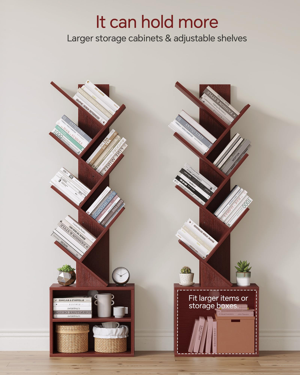 SUNMORY tree bookshelf open shelves ideal for books and decor.