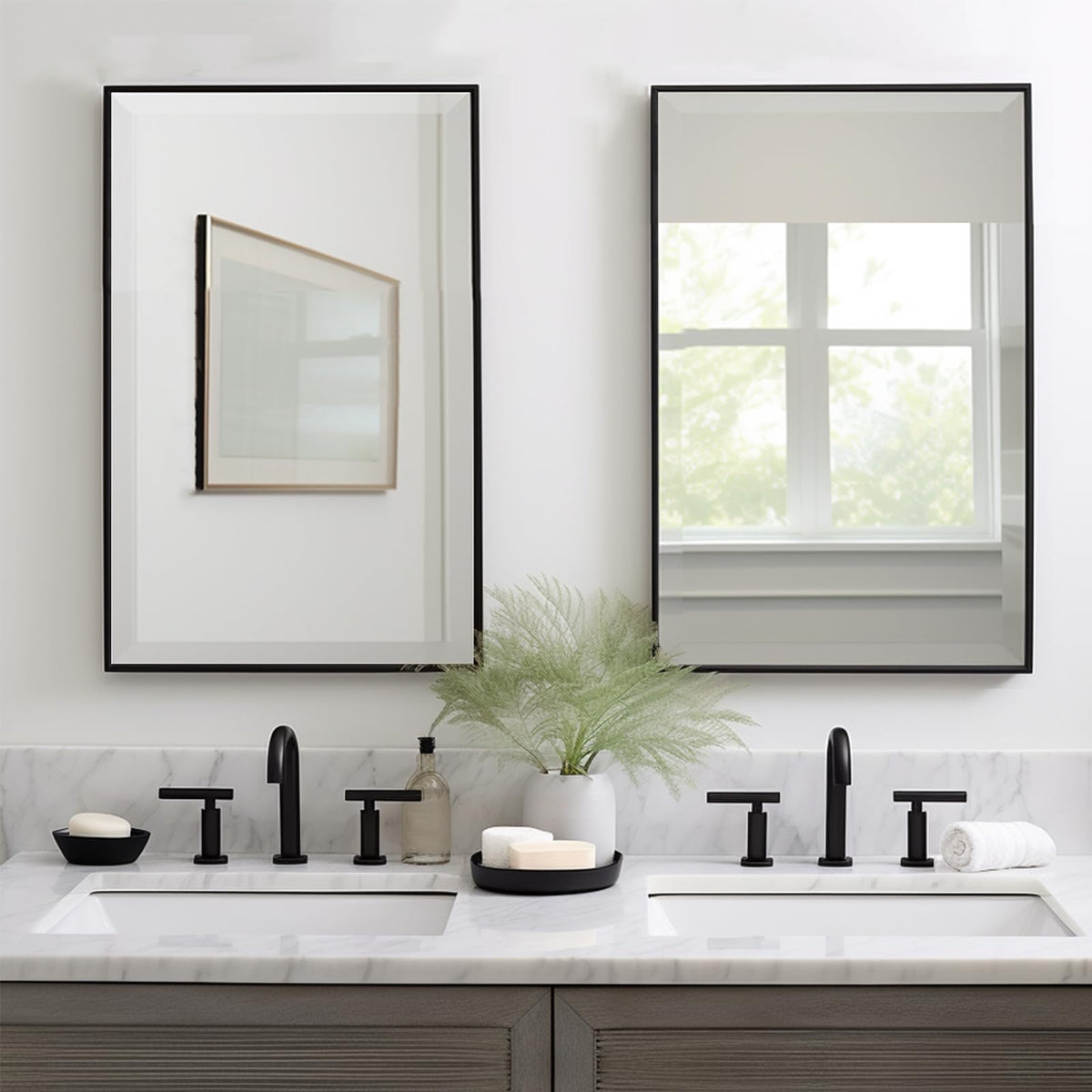 Sunniry reflection detail highlights crisp image for grooming and makeup.