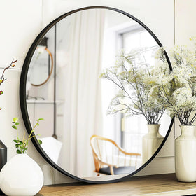 Sunniry round mirror 30-inch delivers crystal-clear reflection for any room.