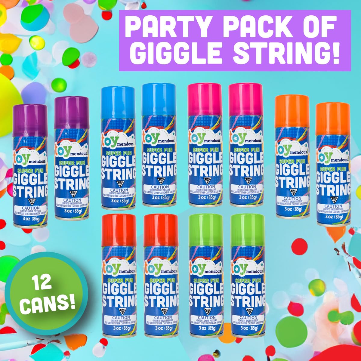 Sunny Days Giggle String purple can adds vibrant air color for celebrations.