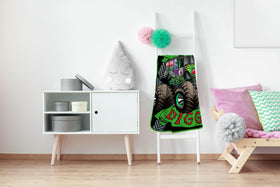 Sunny Side Up Monster Jam bedding boosts room brightness and cheer.