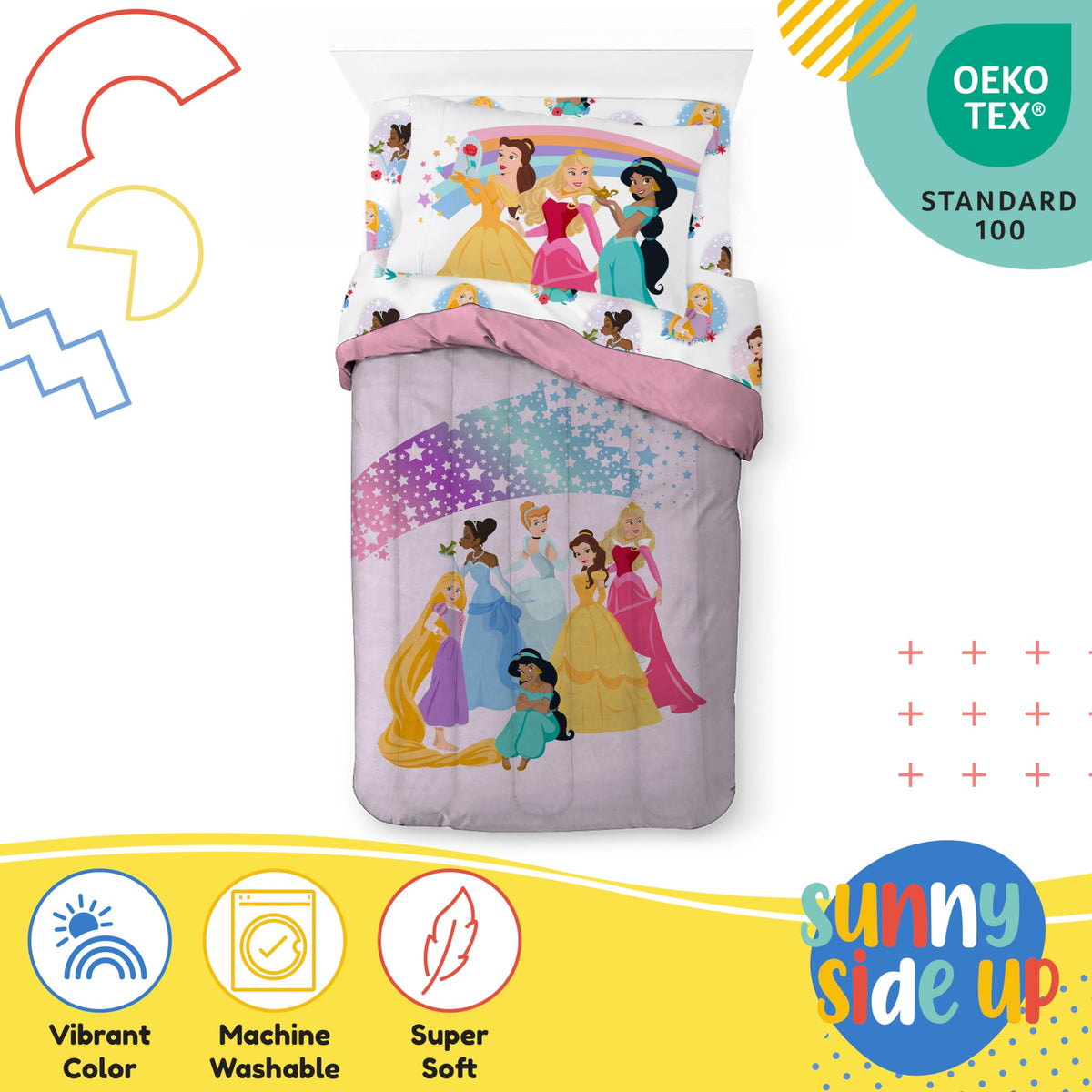 Sunny Side Up fitted sheet offers secure, breathable fit for year-round comfort.