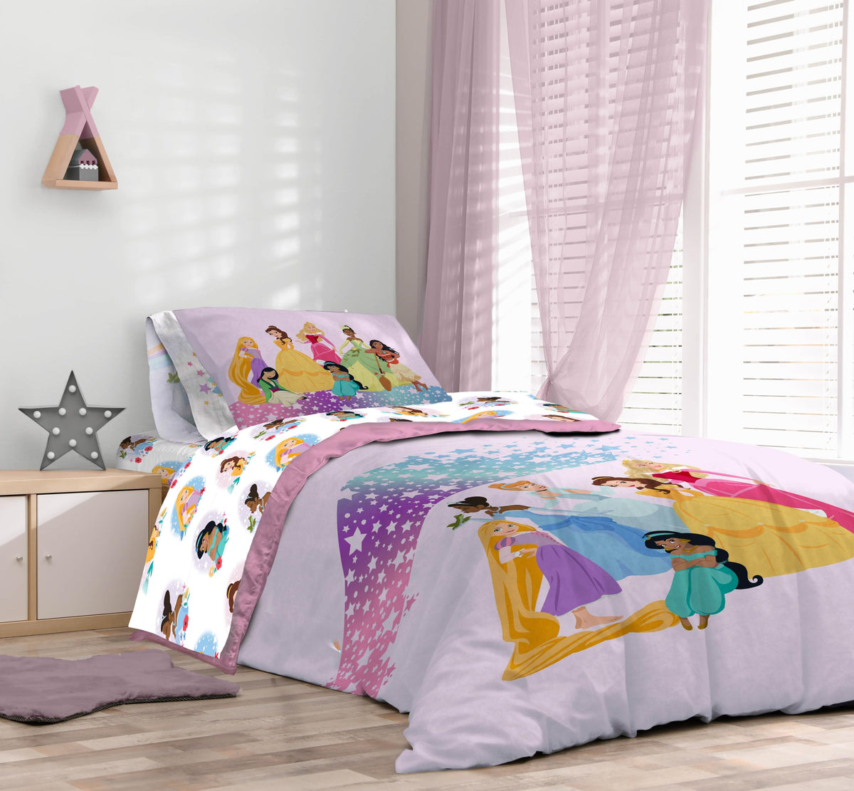 Sunny Side Up sham completes the 5-piece set for cohesive princess decor.