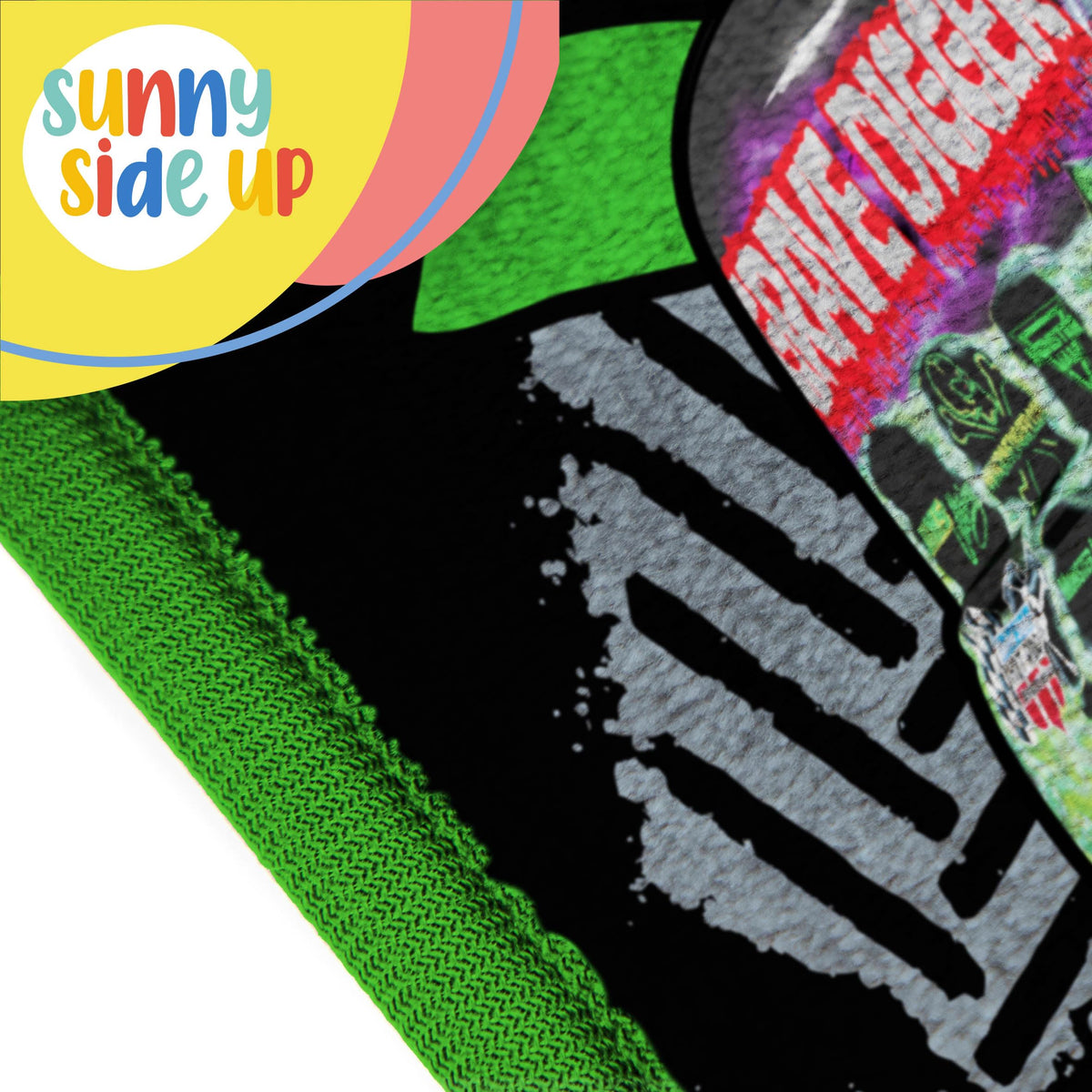 Sunny Side Up Grave Digger decor enhances a playful kid's room.