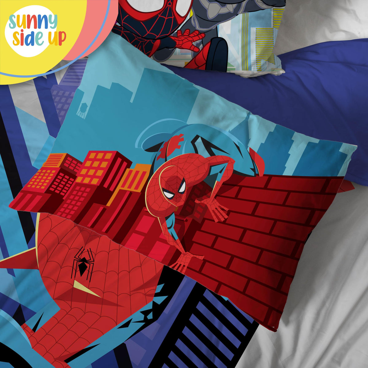 Sunny Side Up Spiderman standard pillowcase breathable microfiber for sweet dreams