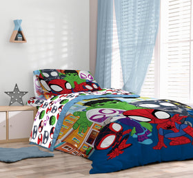Sunny Side Up Spidey & Friends characters graphic highlighting imagination and bedtime stories