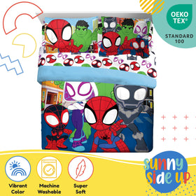 Sunny Side Up Spidey & Friends pillowcase adds superhero charm and easy care routine