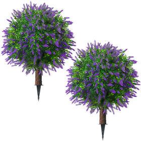 Sunnyglade lavender topiary ball trees assembly view for easy placement and vibrant decor