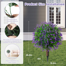 Sunnyglade lavender topiary ground spike enables stable outdoor placement without tools
