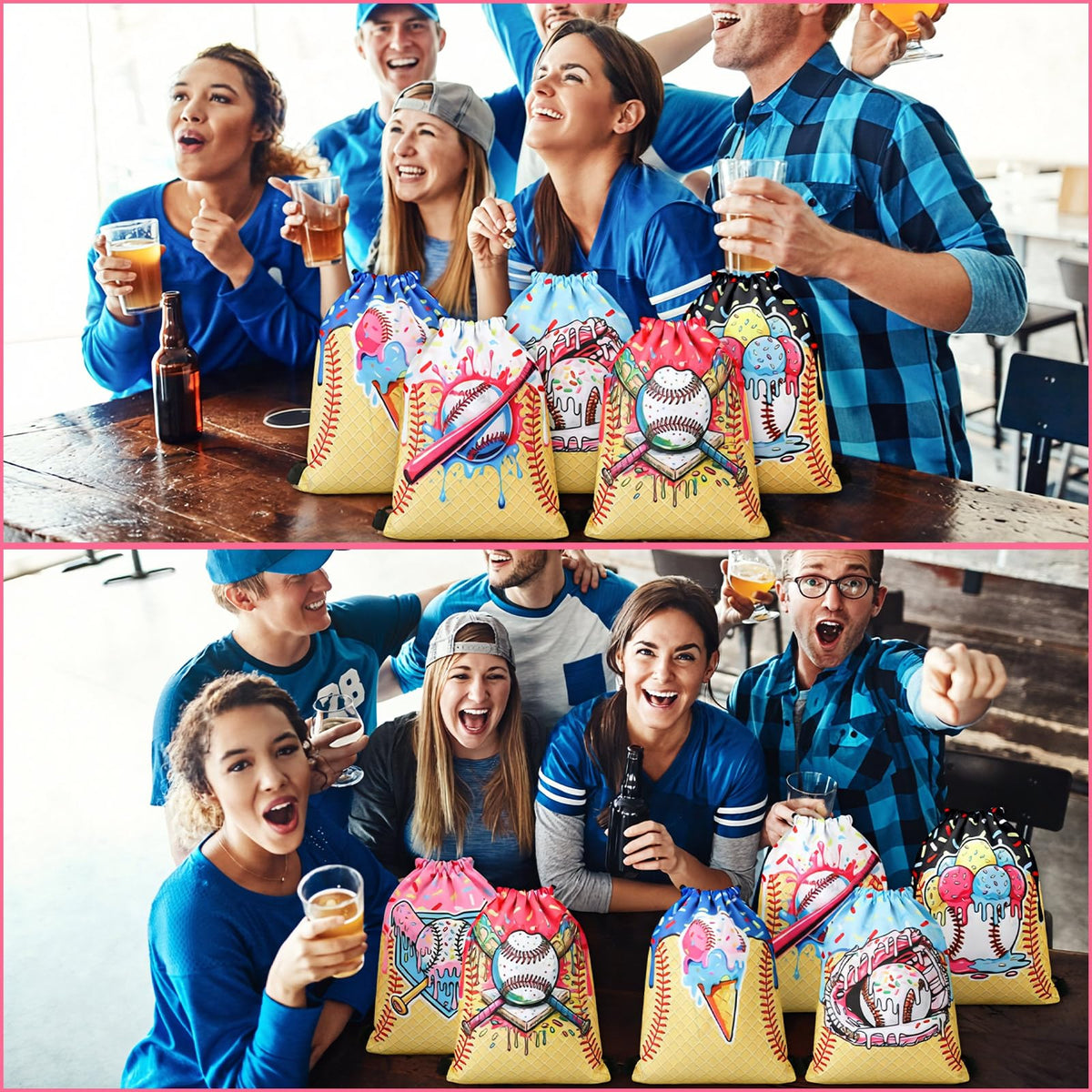 Sunnymove baseball theme wrapping bag showcasing vibrant ice cream print