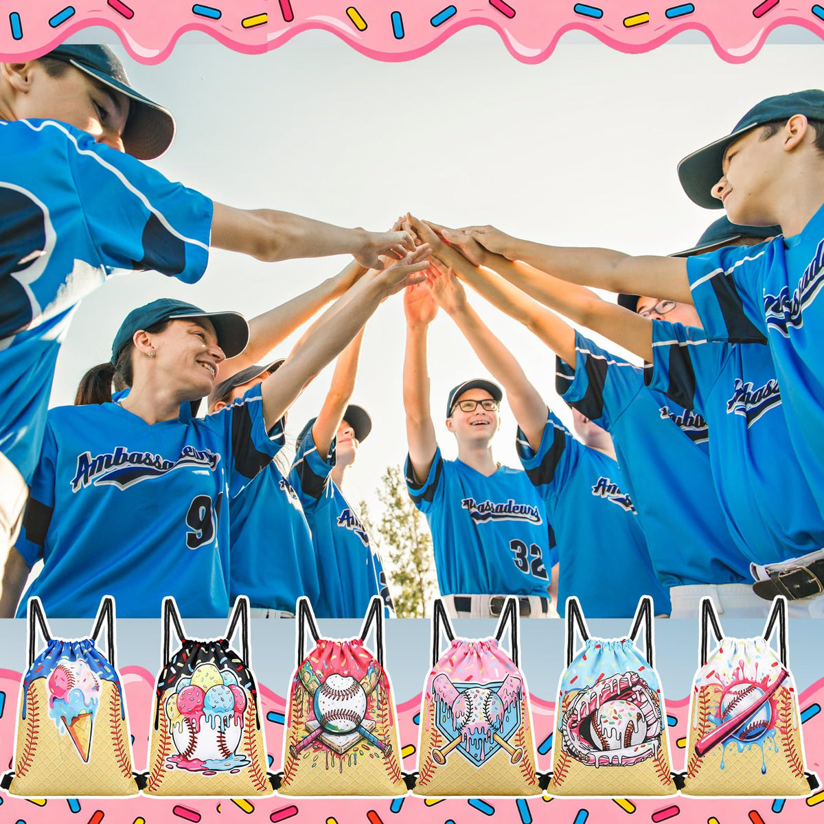 Sunnymove sports-themed gift bag collection for team parties and treats