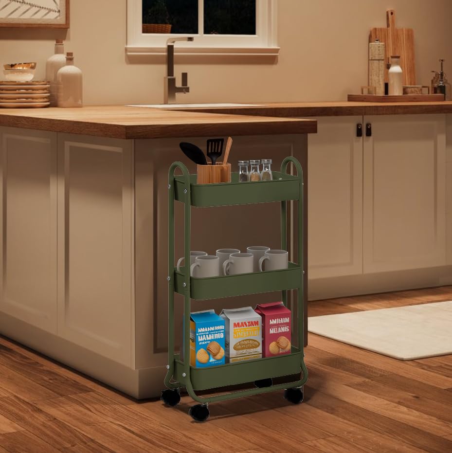 SunnyPoint cart in bathroom stores cosmetics and toiletries within reach