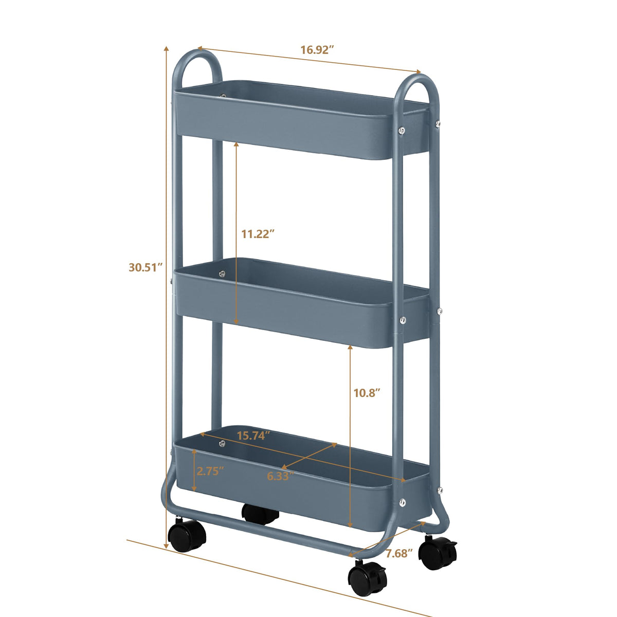 SunnyPoint 3-tier cart in laundry area, organizes detergents and towels without clutter.