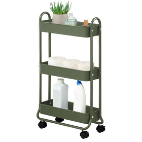 SunnyPoint Slim Rolling Cart side view shows compact design for tight bathroom spaces