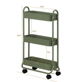SunnyPoint Slim Rolling Cart with durable casters moves smoothly across floors