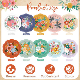 Sunnyray pastel flower-pattern plates perfect for tea parties and bridal showers.
