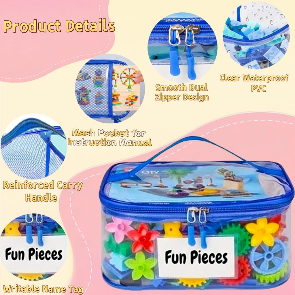 SUNPROUND large-capacity bags keep bricks, puzzles, and boards neatly contained