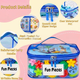 SUNPROUND large-capacity bags keep bricks, puzzles, and boards neatly contained