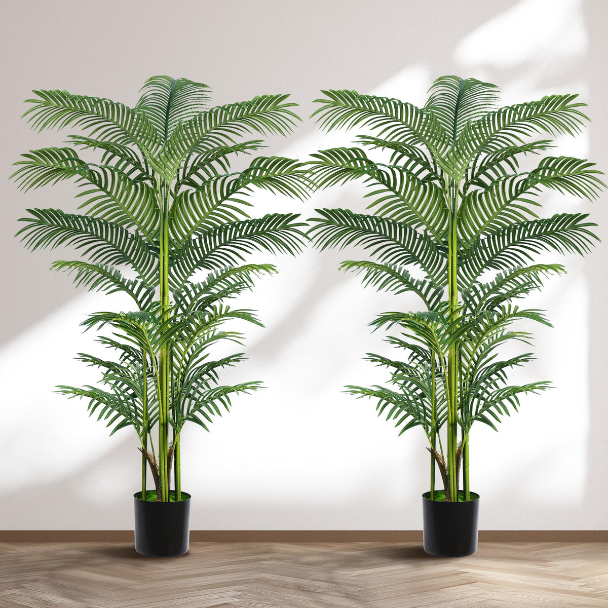 Suntee artificial palm 6ft pair in pot adds balanced greenery to any space.