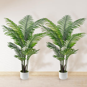 Suntee artificial palm tree 4ft with white planter for maintenance-free indoor greenery.