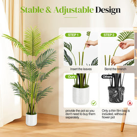 Suntee palm trunk and leaf detail showing realistic structure for indoor display.