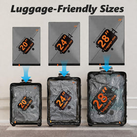 SUOCO luggage-friendly sizes with printed labels for quick organization