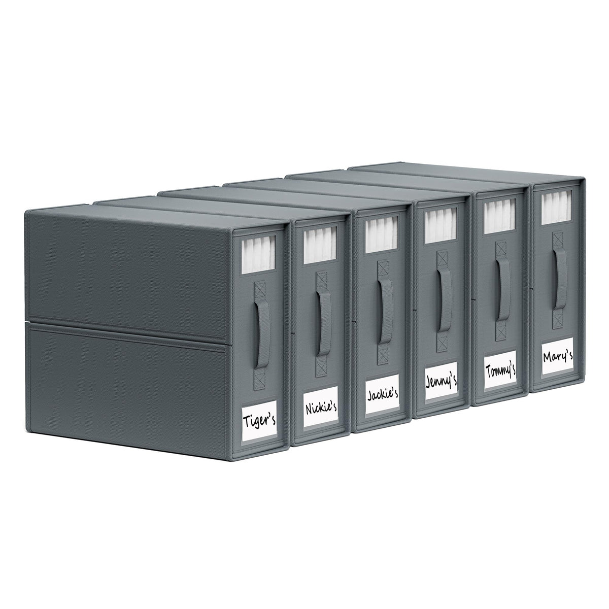 SUOCO SheetCube 6-pack bedding organizers keep sheets neatly grouped for quick retrieval.
