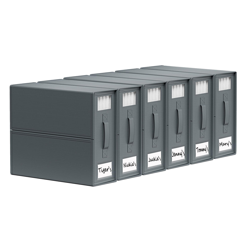 SUOCO SheetCube 6-pack bedding organizers keep sheets neatly grouped for quick retrieval.