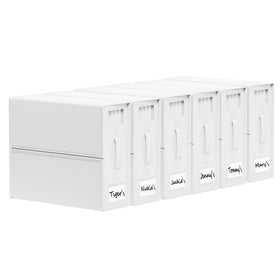 SUOCO SheetCube six-pack front view showing organized linen storage