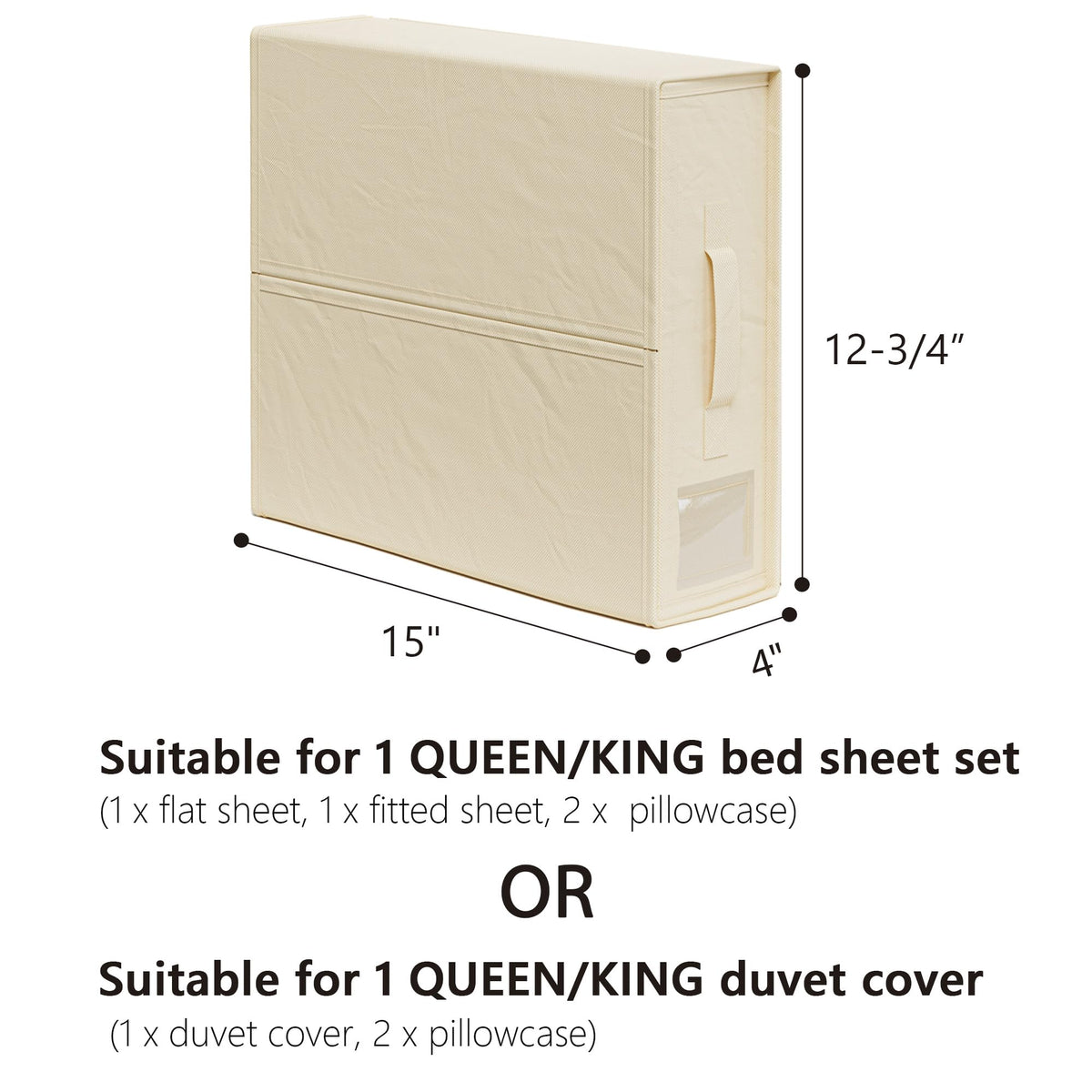 SUOCO SheetCube beige bed sheet set storage simplifies organizing sets