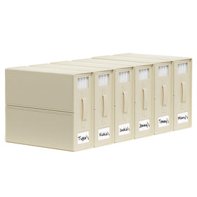SUOCO SheetCube beige closet organizer on a shelf for sheet sets