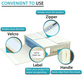 SUOCO SheetCube beige foldable storage keeps closet tidy and efficient
