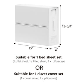 SUOCO SheetCube closet-organization setup demonstrates tidy bedding storage