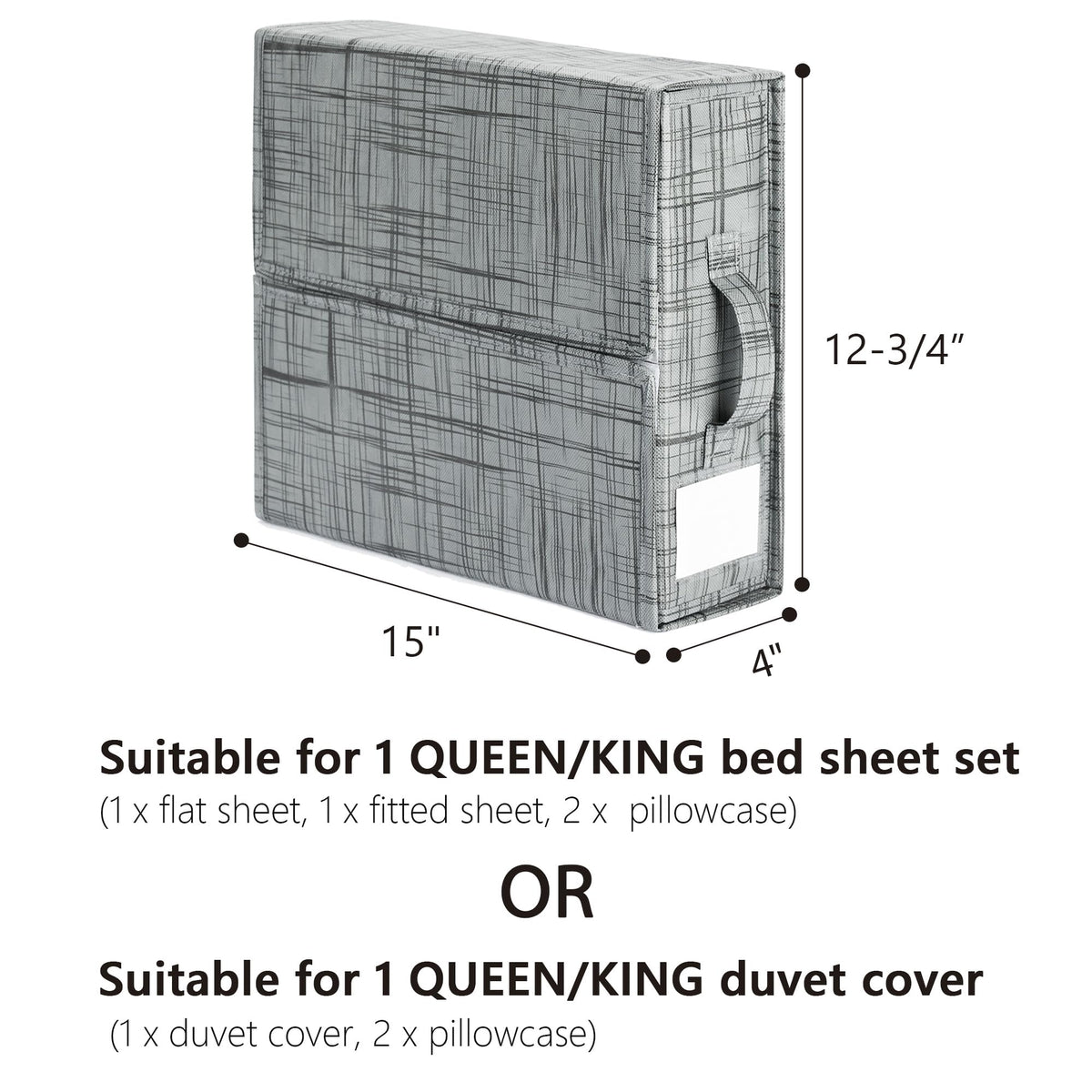 SUOCO SheetCube in-closet storage keeps bedding tidy.